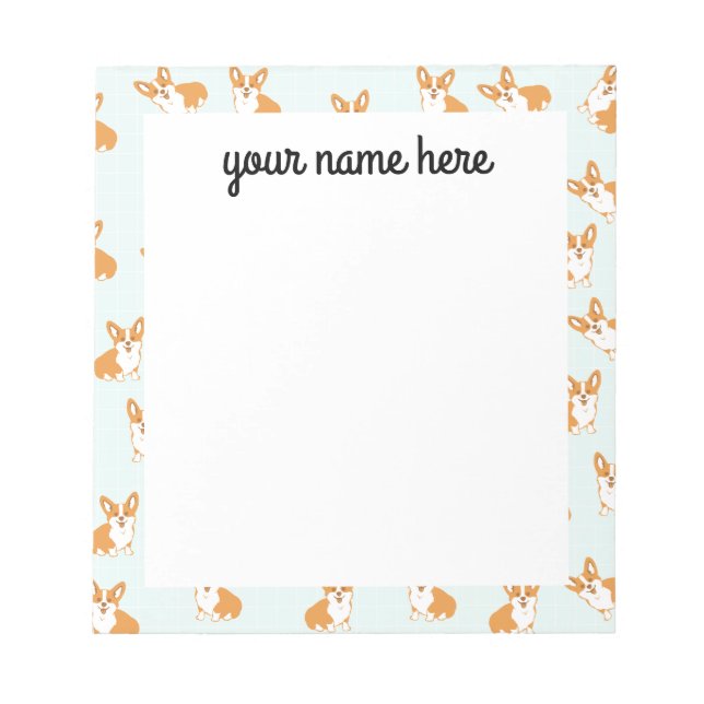 Personalisiert Corgi Notepad Notizblock (Vorderseite)