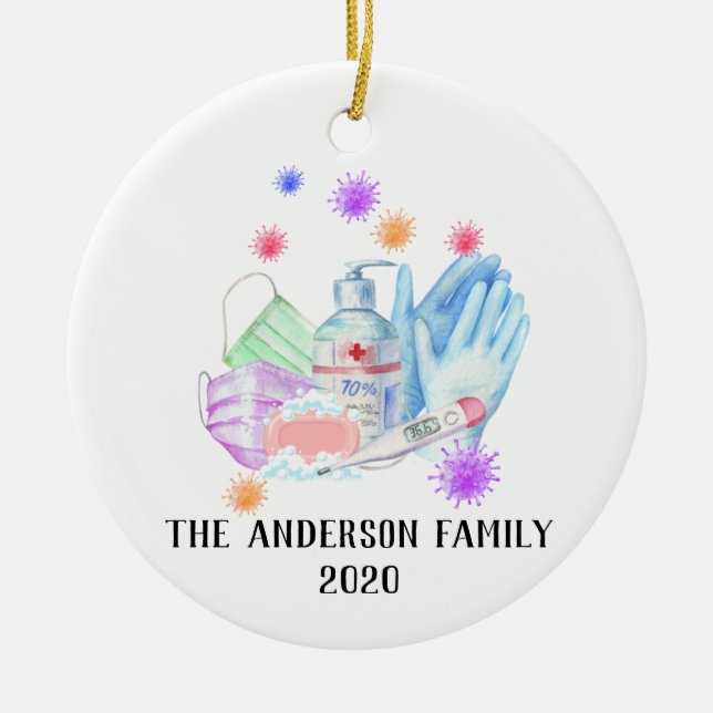Personalisiert Coronavirus 2020 Covid Chritsmas Keramik Ornament (Vorne)