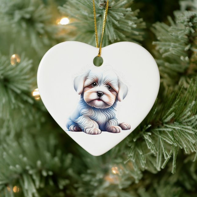 Personalisiert Coton de Tulear Puppy Keramik Ornament (Baum)