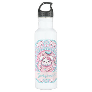 Personalisiert Cotton Candy Kawaii Bunny Dot Manda Edelstahlflasche