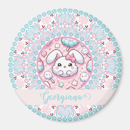 Personalisiert Cotton Candy Kawaii Bunny Dot Manda Magnet