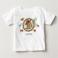 Personalisiert Cowboy Boy's Name Baby T - Shirt