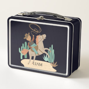 Personalisiert Cowboy Metal Lunch Box