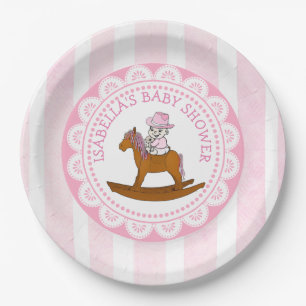 Personalisiert Cowgirl Babydusche Papiere Teller