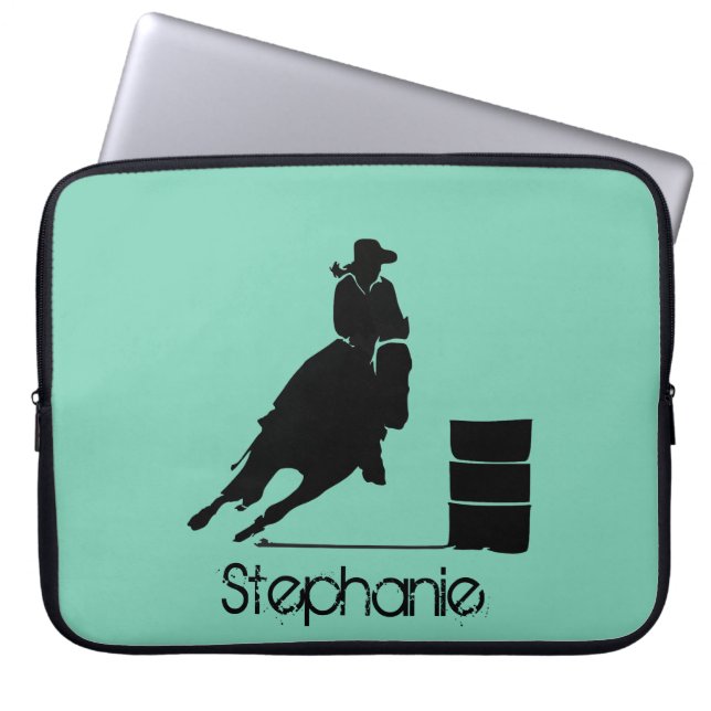 Personalisiert Cowgirl Barrel Racer Laptopschutzhülle (Vorderseite)