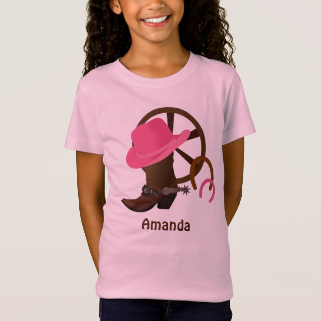Personalisiert Cowgirl T - Shirt (Vorderseite)