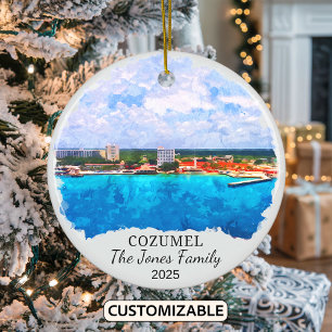 Personalisiert Cozumel Ornament, Mexiko Keramik Ornament