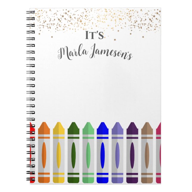 Personalisiert Crayon Star Design Notizblock (Vorderseite)