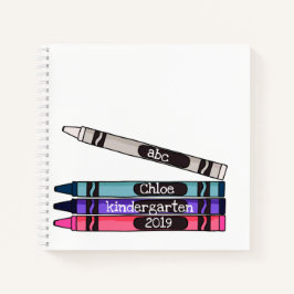 Personalisiert Crayons Notebook Notizbuch