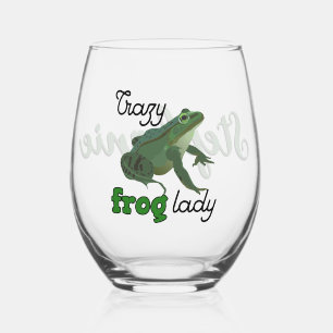 Personalisiert Crazy Frog Lady Frog Lover Geschenk Weinglas Ohne Stiel