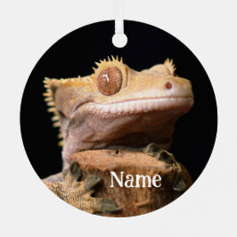Personalisiert Crested Gecko Lizard Ornament Aus Metall