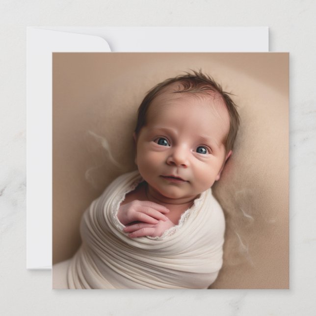 Personalisiert Crochet Neue Babykarte. Neues Baby  (Vorderseite)