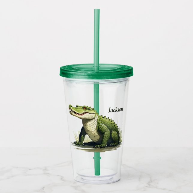 Personalisiert Crocodile Tumbler - Bold und Wild Acryltrinkbecher (Vorderseite)