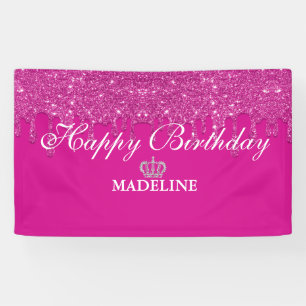 Personalisiert Crown Driving Glitzer Geburtstag Ba Banner