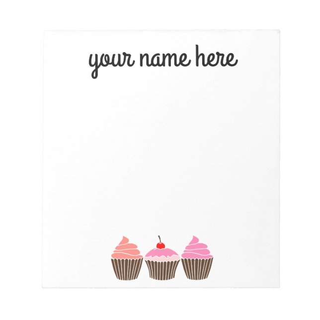 Personalisiert Cupcake Notepad Notizblock (Vorderseite)