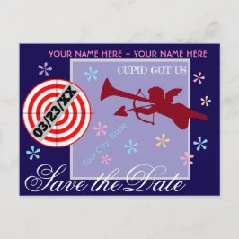 Personalisiert Cupid Got uns Save the Date Ankündigungspostkarte