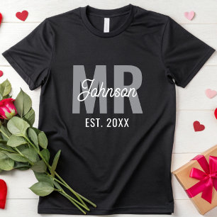 Personalisiert Custom Mr. & Mrs Matching Couples T-Shirt