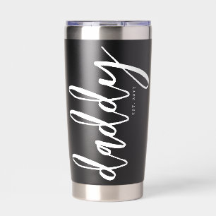 Personalisiert Daddy Est New Dad Brush Typografie Thermobecher