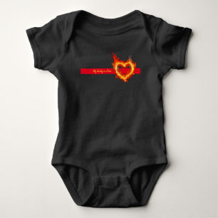 Personalisiert Daddy/Mommy ist ein Helden-Feuerweh Baby Strampler
