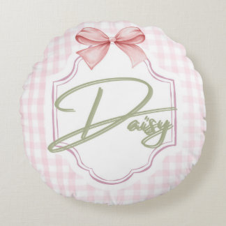 Personalisiert Daisy Baby Girl Kinderzimmer Bow&Gi Rundes Kissen