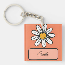 Personalisiert Daisy Floral Charm Schlüsselanhänger