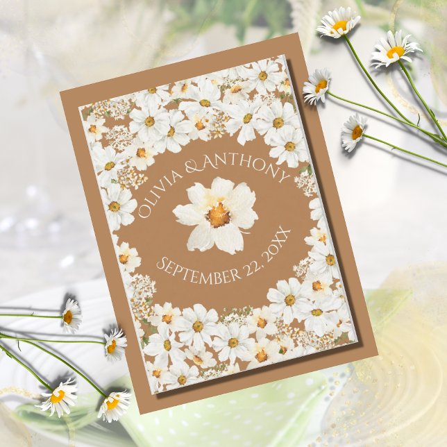 Personalisiert Daisy Floral Wedding Save The Date (Von Creator hochgeladen)