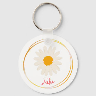 Personalisiert Daisy Keyring Schlüsselanhänger