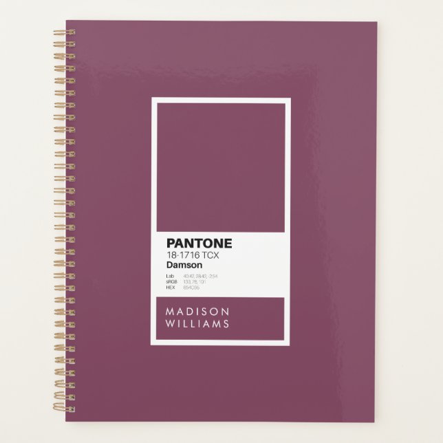 Personalisiert Damson Lila Notebook | Individuelle Planer (Vorderseite)