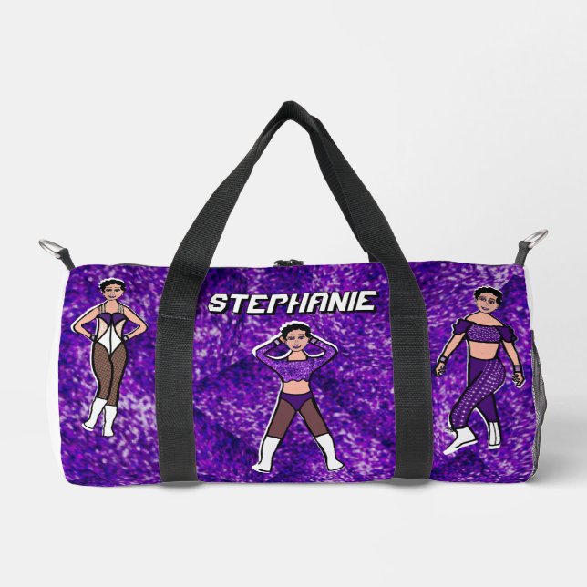 Personalisiert Dancer Duffle Bag Lila & Black #2 (Vorderseite)
