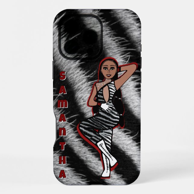 Personalisiert Dancer Red Zebra #1 iPhone Hülle (Rückseite)