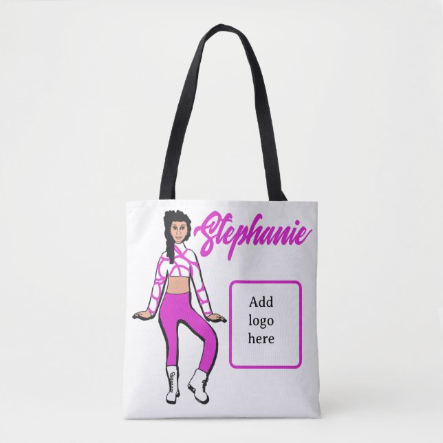 Personalisiert Dancer Tasche (Fushia White) (Vorderseite)