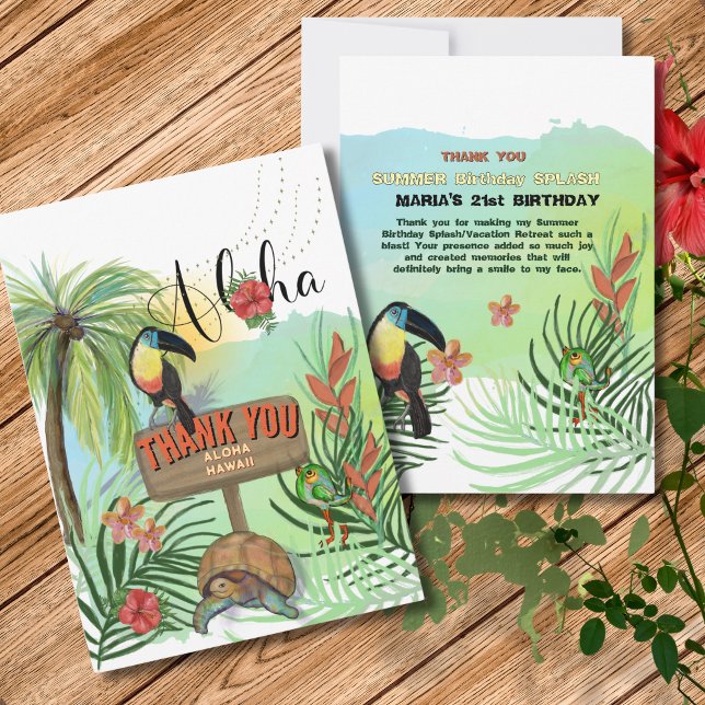 Personalisiert DANK IHNEN ALOHA HAWAII-Karte Dankeskarte (Personalized THANK YOU ALOHA HAWAII card )