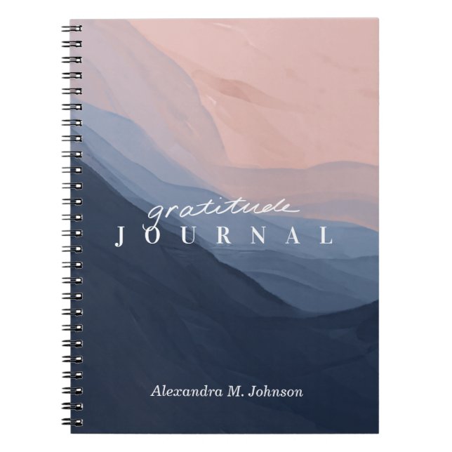 Personalisiert Dankbarkeit Journal Watercolor Abst Notizblock (Vorderseite)