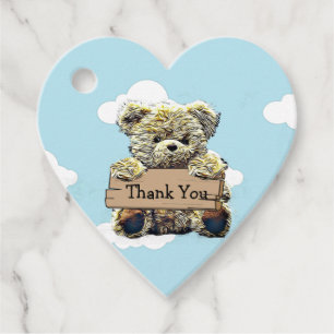 Personalisiert Danke, Baby Shower Teddy Bear Geschenkanhänger