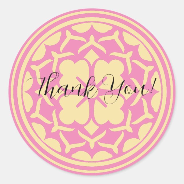 Personalisiert Danke, Clover Runder Aufkleber (Vorderseite)