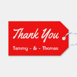 Personalisiert Danke, dass Sie rot-weiße Geschenkm Geschenkanhänger
