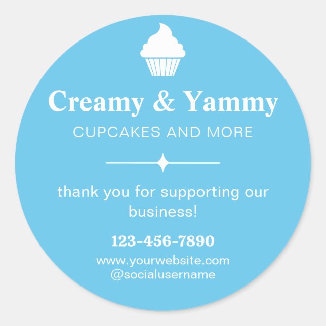 Personalisiert danke für die Unterstützung unseres Runder Aufkleber (Vorderseite)