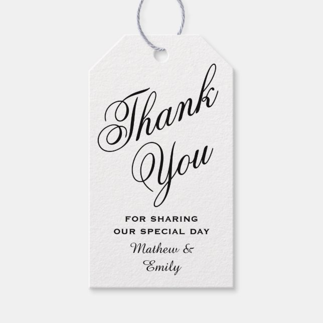 Personalisiert danke Gastgeschenk Hochzeit Geschenkanhänger (Vorderseite)