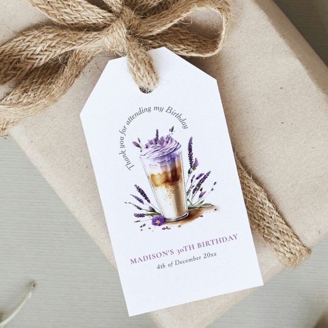 Personalisiert danke Ihnen Kaffee Latte Geburtstag Geschenkanhänger (Von Creator hochgeladen)