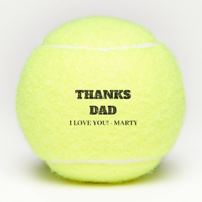 Personalisiert Danke Vater Tennis Balls Tennisbälle (Vorderseite)