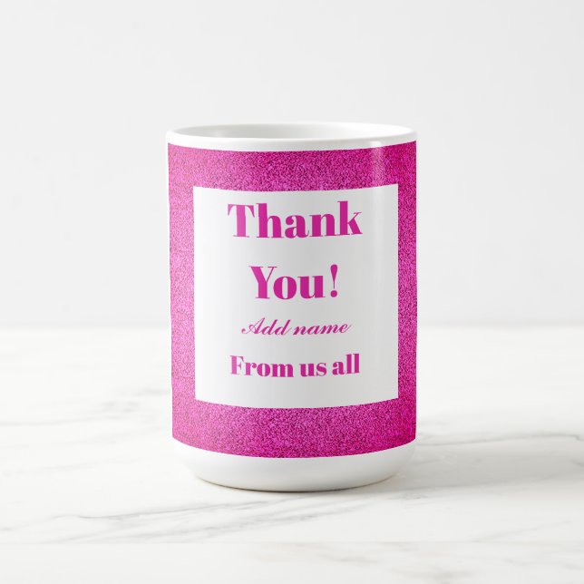 Personalisiert danke von uns allen Tasse (Mittel)