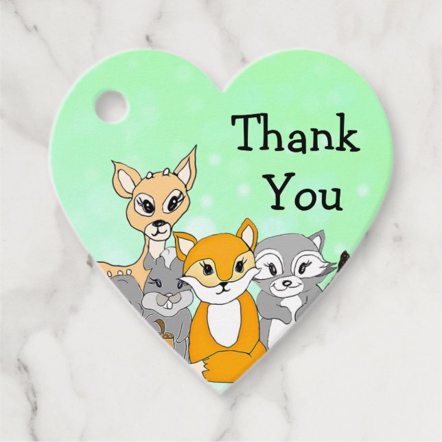 Personalisiert Danke, Woodland Fox Geschenkanhänger (Vorderseite)