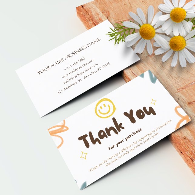 Personalisiert Dankeschön an die Karteikarte Visitenkarte (Personalized Thank You Card Business Pastel)