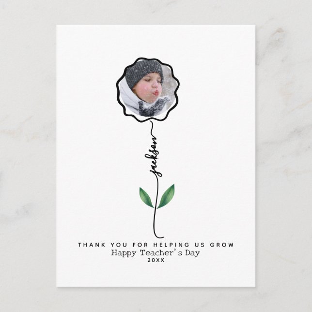 Personalisiert Dankeschön an die Lehrerin Foto Ges Postkarte (Vorderseite)