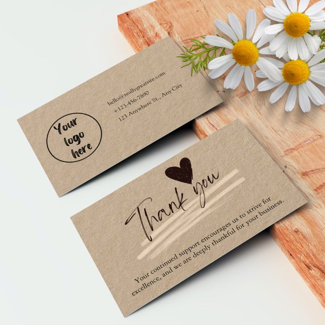 Personalisiert Dankeschön Card Brown Minimal Visitenkarte (Personalized Printable Thank You Card Brown Minimalist)