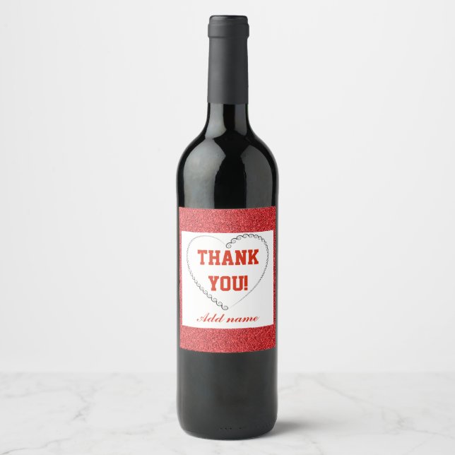 Personalisiert Dankeschön Flaschenetikett Weinetikett (Vorderseite)