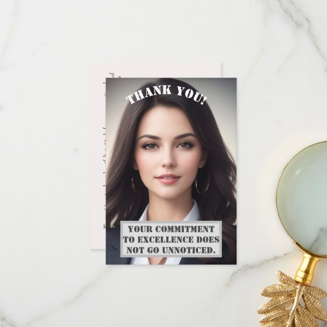 Personalisiert Dankeschön-Karte: Exzellenz anerkan Dankeskarte (Vorderseite/Rückseite Beispiel)
