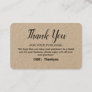 Personalisiert Dankeschön Karte mit Code bestellen