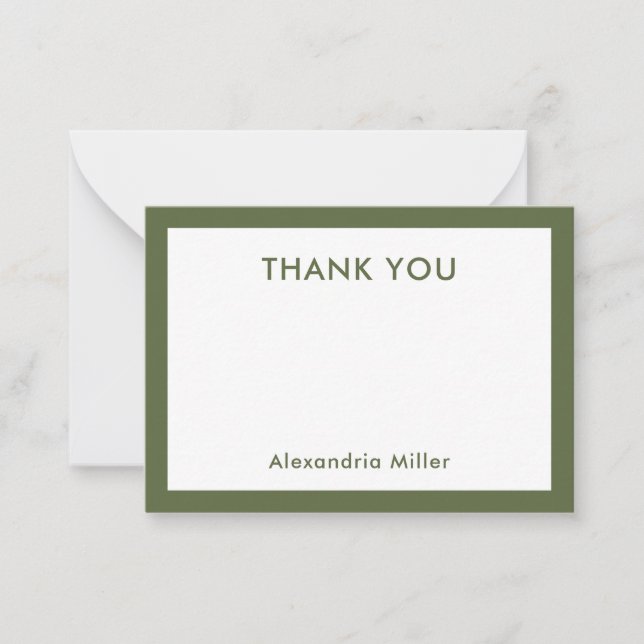Personalisiert Dankeschön Note Card mit Name Olive Mitteilungskarte (Vorderseite)