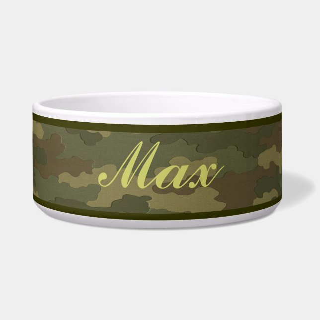 Personalisiert Dark Camouflage Pet Bowl Napf (Vorderseite)